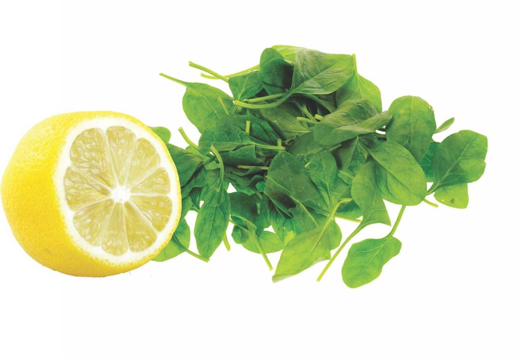Lemon and spinach
