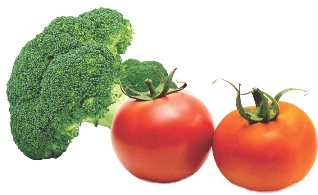 Tomato and broccoli