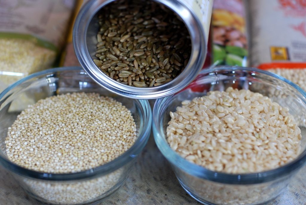 grains-brown-rice-quinoa freekeh brown rice food