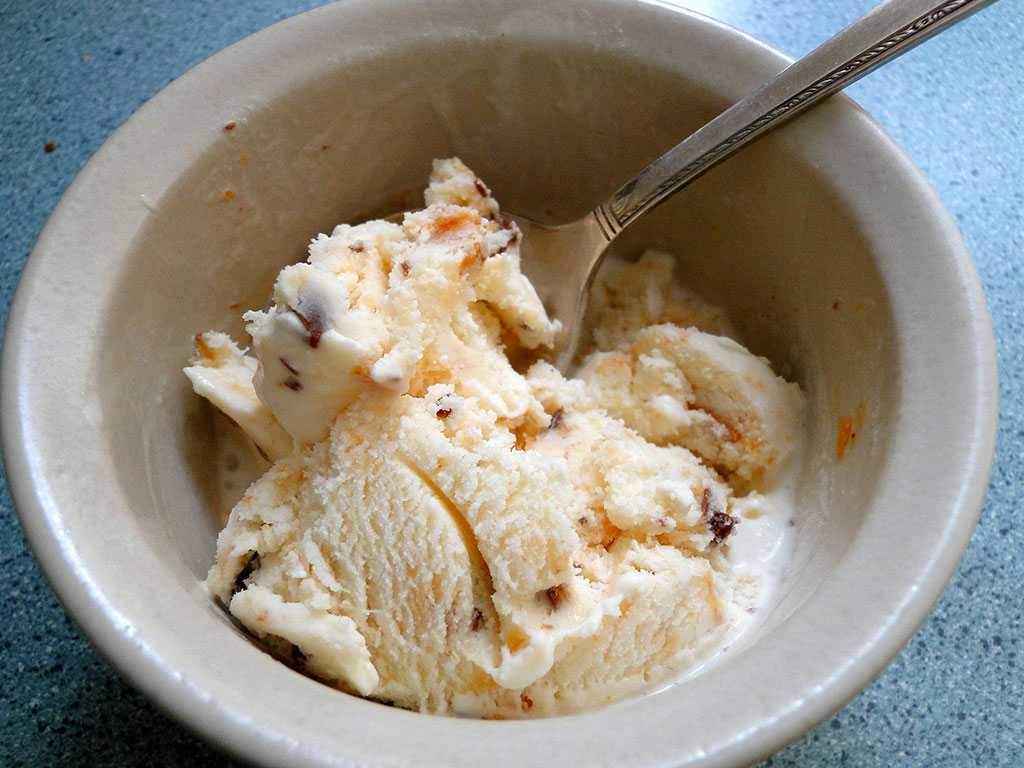 Vegan ice cream with peanut butter and chocolate