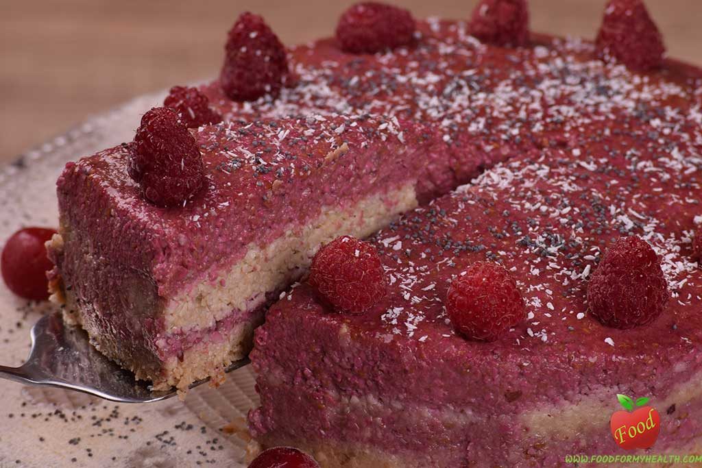 Vegan raspberry cashew cake