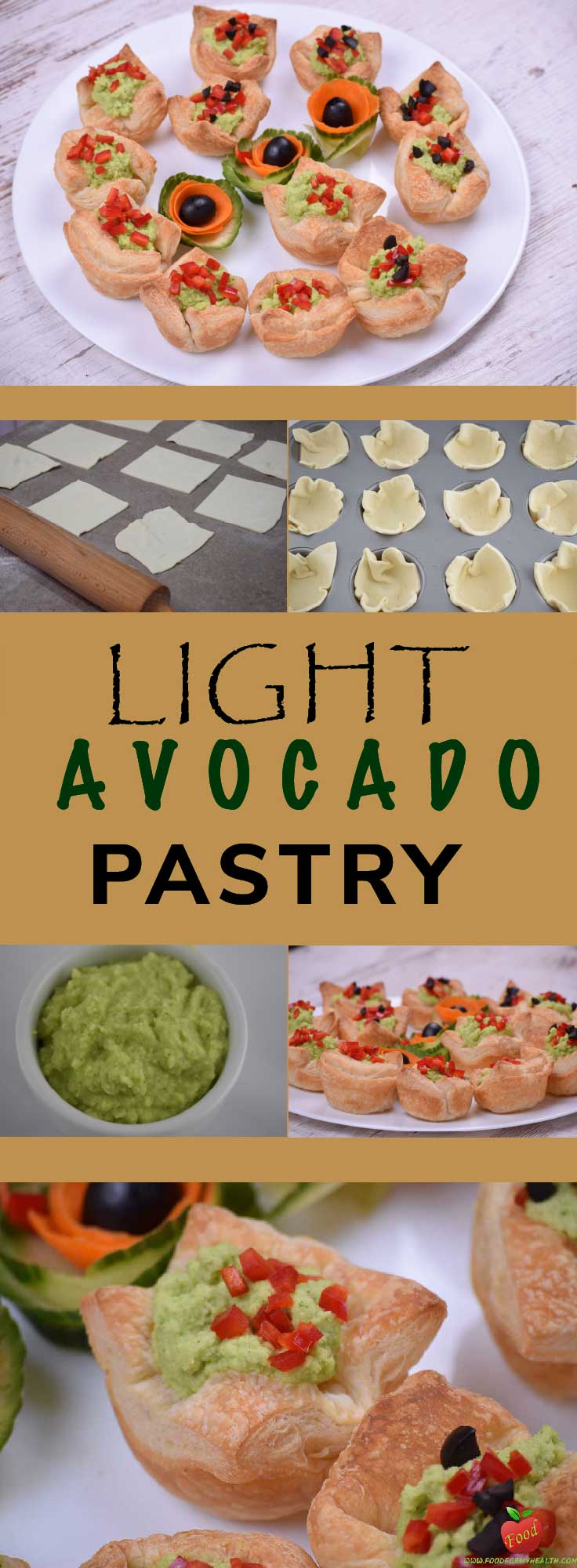Light avocado pastry cups