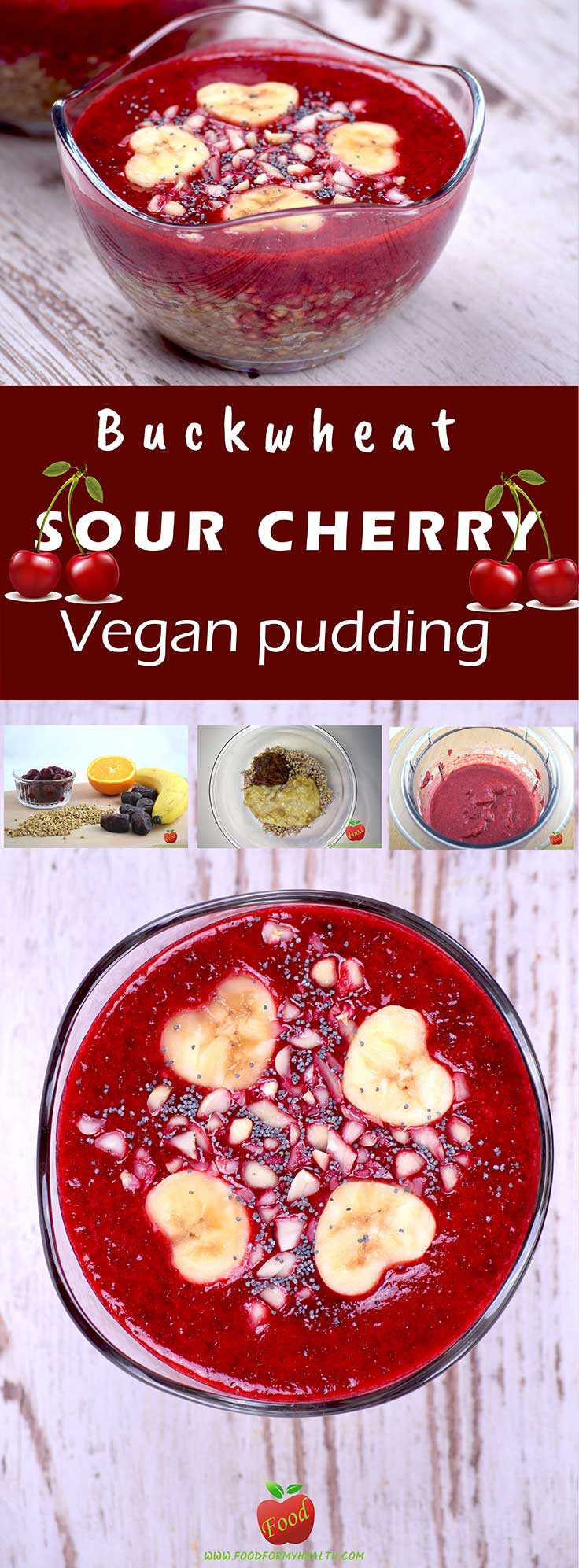 Buckwheat sour cherry vegan pudding