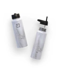 IRONFLASK 40 Oz Wide Mouth Water Bottle with Straw Carrara Marble