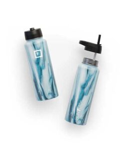 IRONFLASK 40 Oz Wide Mouth Water Bottle with Straw Lid Ocean