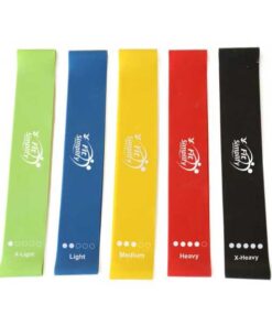 Fit Simplify Resistance Loop Exercise Bands Set of 5 with Instruction Guide in Carry Bag