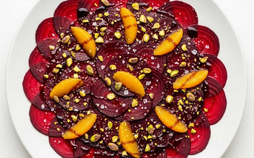 Beet Carpaccio with Orange and Pistachios